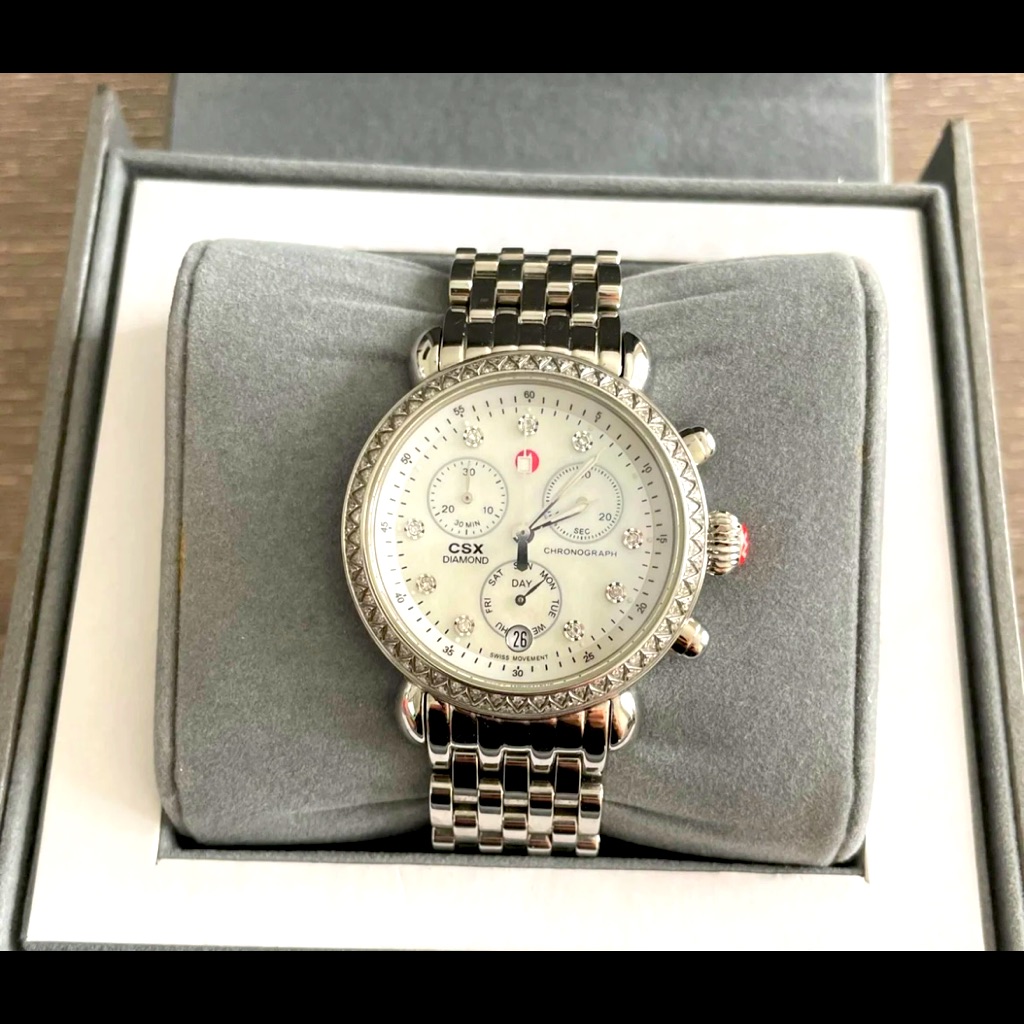 Michele Csx Mother Of Pearl Diamond Ladies Watch